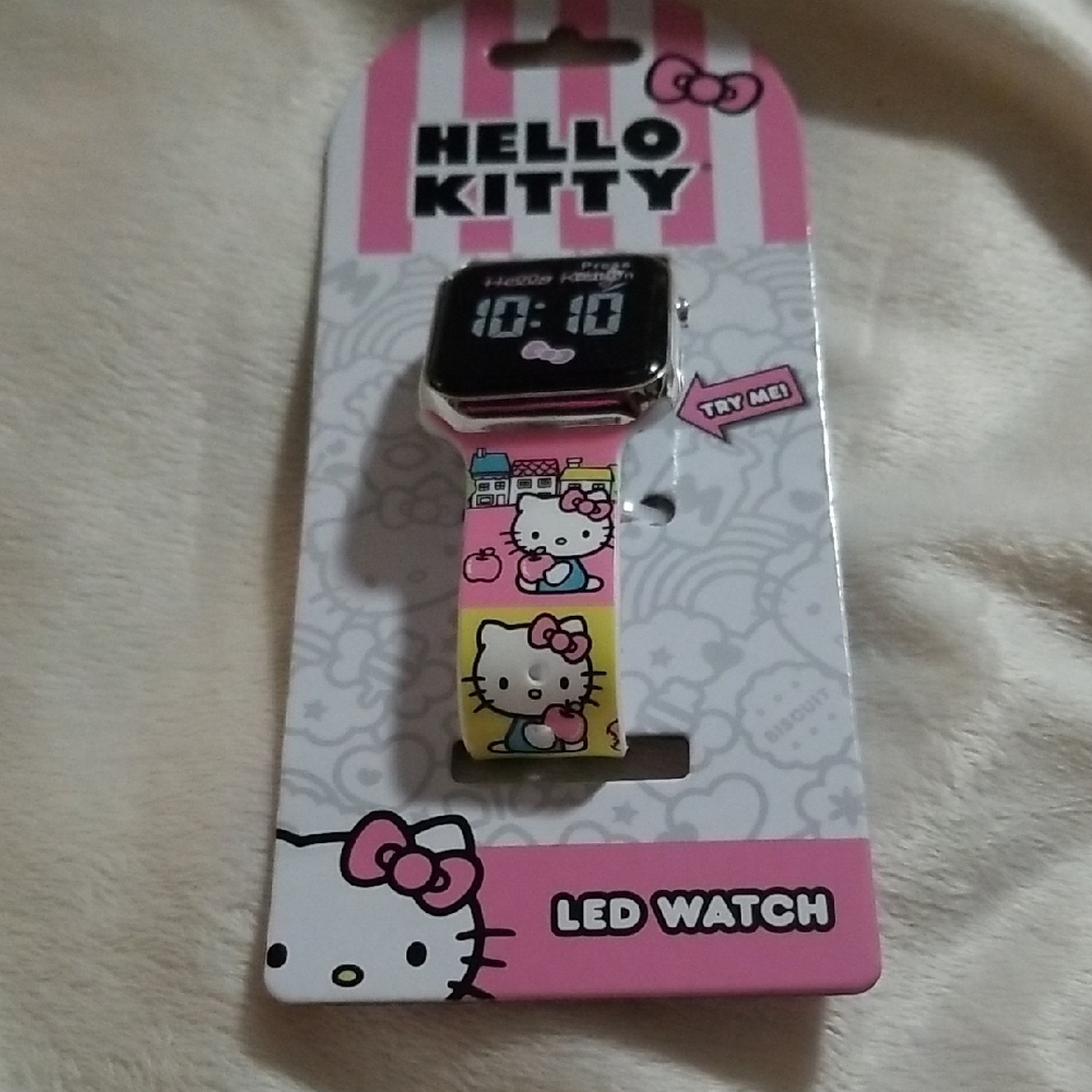 Hello Kitty Digital Watch with Pink and Yellow Accents